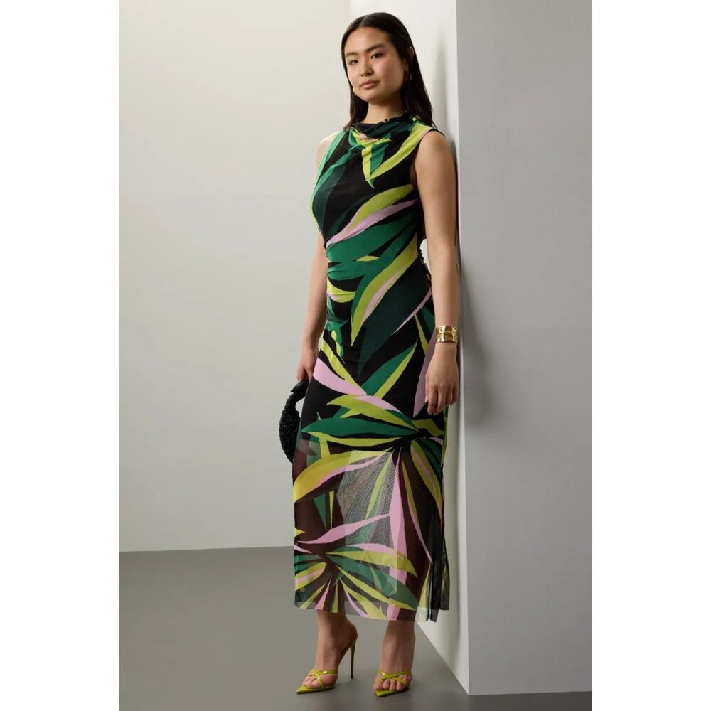 Donna Morgan Abstract Printed Mesh Midi Dress – Women’s Size 8 - Picture 6 of 11